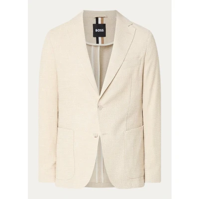 Afbeelding van HUGO BOSS heren C Hanry 252 slim fit colbert in wolblend met gemêleerd dessin de kleur Beige, maat: 54
