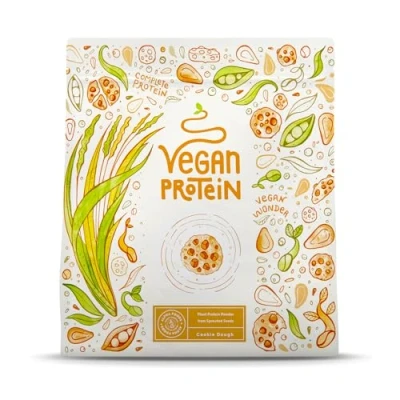 Afbeelding van Alpha Foods Vegan Proteine poeder Eiwitpoeder als maaltijd of ontbijtshake, Plantaardige Shake, 600 gram voor 40 shakes, met Cookie Dough smaak (nieuw recept)
