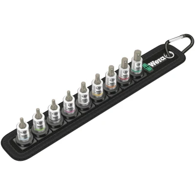 Afbeelding van Wera Belt A HF 1 Imperial Zyklop 9 delige bitdoppensetvasthoudfunctie op gordel 1/4&quot;