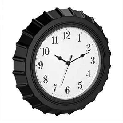 Afbeelding van Relaxdays wandklok kroonkurk muurklok 30 cm woonkamerklok modern op batterijen