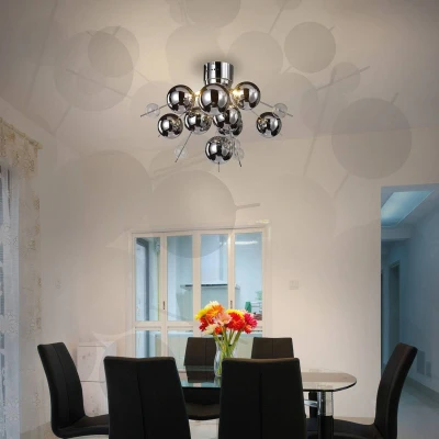 Afbeelding van Futuristische plafondlamp WAKUSEI, chroom