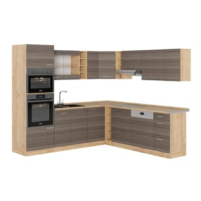 Afbeelding van Vicco Hoekkeuken R Line, Edel grijs/gouden eik, 237 x 247 cm , WB Eik