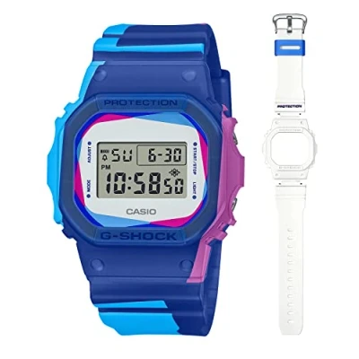 Afbeelding van Casio Watch DWE 5600PR 2ER, Bleu, sangle