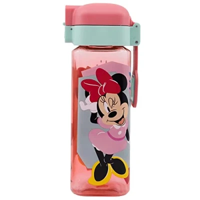 Afbeelding van Herbruikbare kinderfles met druppelstop en draaggreep, eenvoudig te openen knop, inhoud 550 ml, Minnie Mouse