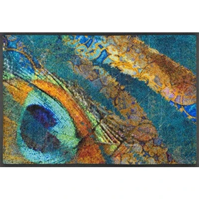 Afbeelding van wash+dry Exotic Pavo deurmat van polyamide, meerkleurig, 50 x 75 cm