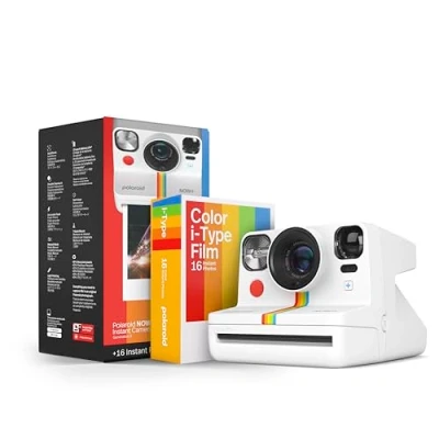Afbeelding van Polaroid Now + Generation 2 camera filmset (16 foto&#039;s inbegrepen) wit Bluetooth app bestuurde instant 6437