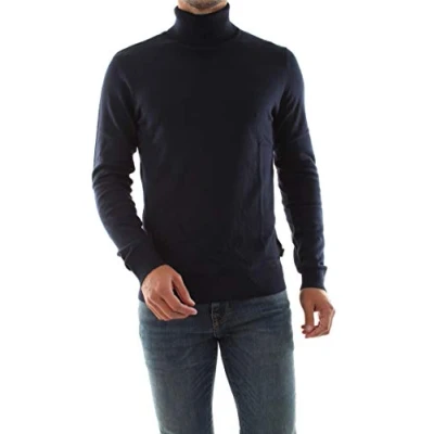 Image de Jack &amp; Jones Homme Pull à col roulé Jjeemil Knit Roll Neck Noos, Bleu (Navy Blazer Navy Blazer) XL
