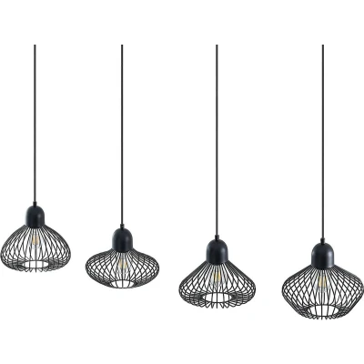 Afbeelding van Lindby hanglamp 4lichts IJzer E27 matzwart
