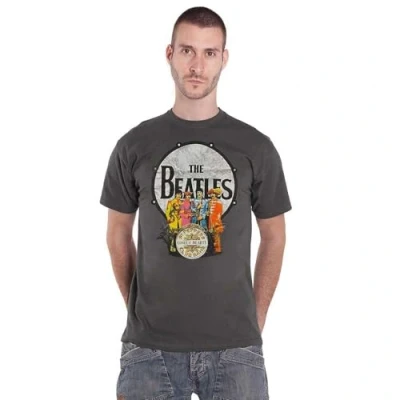 Afbeelding van The Beatles Sgt Pepper &amp; Drum Heren T shirt XL Grijs