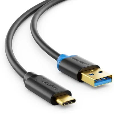 Afbeelding van deleyCON 1,5m USB C 3.0 Laadkabel Snellaadkabel 3.1 Gen 1 Type naar A Compatibel met Fold S10 S10E Plus 5G S9 Note 9 8 7 Zwart
