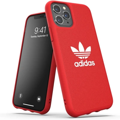 Afbeelding van adidas Moulded Case Canvas PC en TPU logo hoesje voor iPhone 11 Pro rood