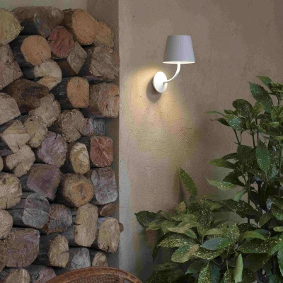Afbeelding van LED buitenwandlamp Toc van aluminium, wit