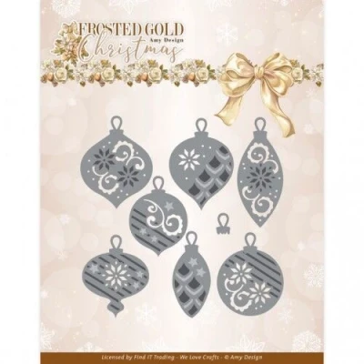 Afbeelding van Dies Amy Design Frosted Gold Christmas Baubles