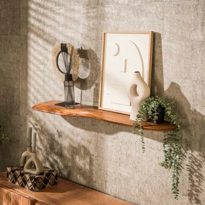 Afbeelding van Hoyz Collection Wandplank 120cm Organic Massief Acacia Naturel