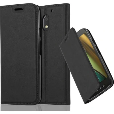 Afbeelding van Cadorabo Hoesje geschikt voor Motorola MOTO E3 in ZWARTE NACHT Beschermhoes met magnetische sluiting, standfunctie en kaartvakje Book Case Cover Etui