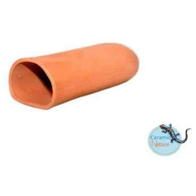 Afbeelding van Ceramicnature Leghol Rond Aquarium Ornament 12x5x4 cm Rood M