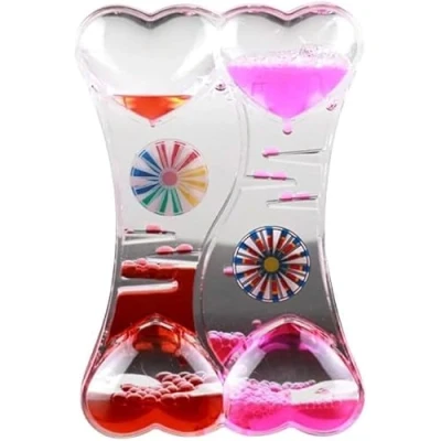 Afbeelding van Vloeibare sensorische bewegingstimer voor autisme, behoeften, ADHD, stressverlichting, angst, autisme speelgoed en speciale fidget, roze rood
