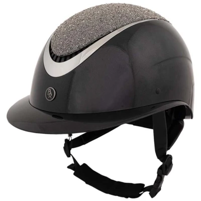Afbeelding van BR Paardrijcap Theta Glamourous Glossy Zwart/Gunmetal