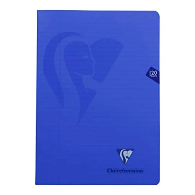 Afbeelding van Clairefontaine Mimesys 303525C Notitieboek A4 21 x 29,7 cm, 120 pagina&#039;s, lijnen met marge, wit papier, 90 g, omslag van polypropyleen, willekeurige kleur