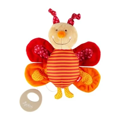Afbeelding van sigikid, Meisje en jongens, pluche dier, muziek, vlinder, rood/oranje, 40318