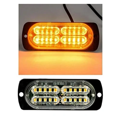 Afbeelding van JJ Penetratielamp, 20 leds, 12 V/24 V, 10 W, waarschuwingslicht, oranje/barnsteen, stroboscoop, knipperend, 18 knippermodi, voor auto, vrachtwagen, landbouw