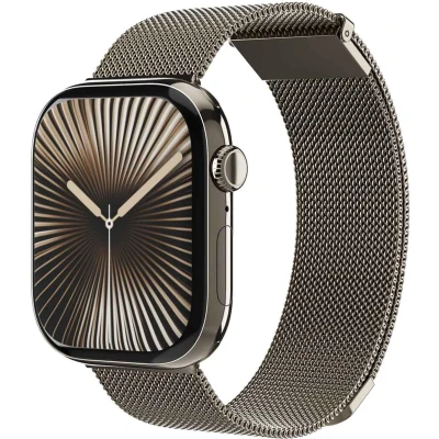Afbeelding van Vonmählen Milanesearmband 2 für Apple Watch 40/41/42 mm Desert Sand (Roestvrij staal, Kijk op), Horlogebandjes, Beige