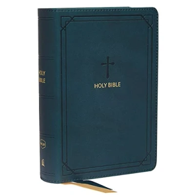 Afbeelding van NKJV, End of Verse Reference Bible, Compact, Leathersoft, Teal, Red Letter, Comfort Print