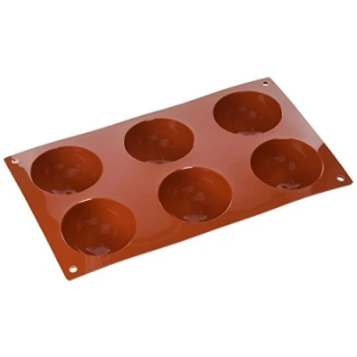 Image de Silikomart 20.002.00.0060 sf002 moule forme demi sphères 6 cavités silicone terre cuite
