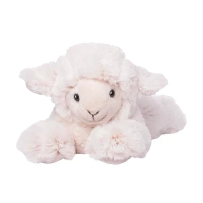Afbeelding van Inware pluche lammetje/schaap knuffeldier wit liggend 28 cm