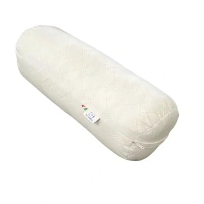Afbeelding van GM Cilindrisch nekkussen voor rug en benen, 40 x 15 cm, gemaakt in Italië, met gewatteerde microvezelcoating, wit