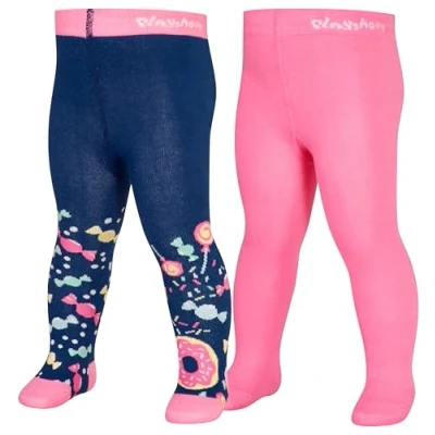 Afbeelding van Playshoes Tights Candy 2 PACK Panty voor kinderen, Maat: 110/116, Navy/lightpink