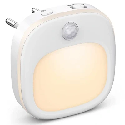 Afbeelding van Nachtlamp elektrisch stopcontact [set van 1], dimbare binnenlamp met bewegingssensor, warm/wit/gemengd LED nachtlicht goed voor hal trap slaapkamer keuken kinderkamer