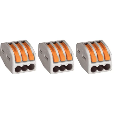 Afbeelding van Wago Lasklem 222 413 0.8 4mm² 3 Klemposities Grijs, Stuks