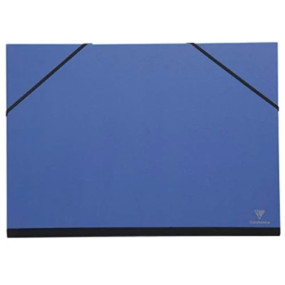Afbeelding van Clairefontaine 144602C een tekenkarton met elastische sluiting, 26 x 33 cm, nachtblauw