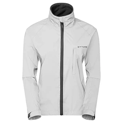 Afbeelding van Ettore Zilverkleurig fietsjack voor dames, ademend, waterdicht, hoge zichtbaarheid en reflecterend, Night Glow, zilver.