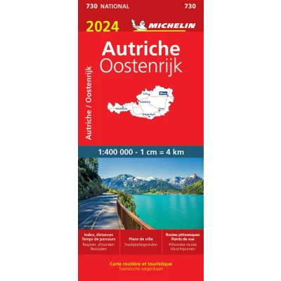 Afbeelding van Michelin 730 Oostenrijk 2024 Wegenkaart Kleurloos Reisboeken &amp; Kaarten