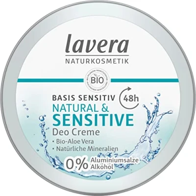 Afbeelding van Lavera deodorant op basis van gevoelige natuurlijke en crème, veganistisch, cosmetica, biologische aloë vera mineralen, 48 uur, sterke de natuur, 50 ml (1 stuk)