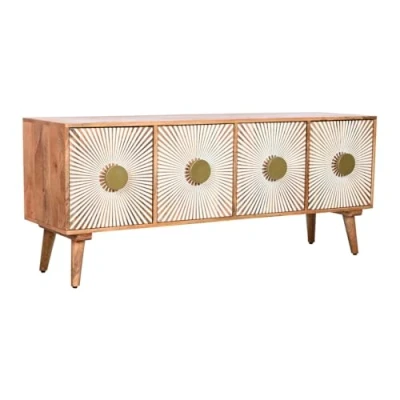 Afbeelding van Tv meubel Home ESPRIT Gouden Natuurlijk Hout 145 x 40 60 cm