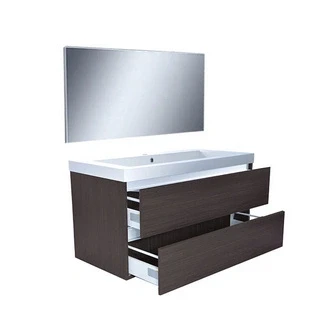 Afbeelding van Wiesbaden Vision meubelset (incl. spiegel) 100 cm houtnerf grijs