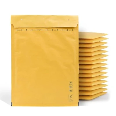 Afbeelding van 10 stuks gewatteerde enveloppen voor verzending, bubbelenveloppen, kraftpapier, verschillende maten, m office bubbelverzendenveloppen (100 x 165 mm, stuks)