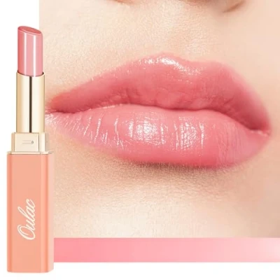 Afbeelding van Oulac Rouge a Levre et Baume 2 in 1 à Lèvres Rose Juteux Brillant, Soin Pour les Lèvres, Hydrate Sèches, Gercées Abîmées, Vegan (22) Peachy Keen