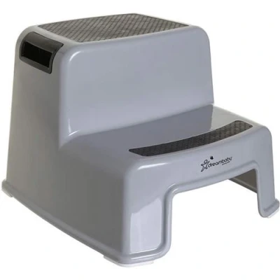 Image de Tabouret marchepied 2 Up Antidérapant et texturé Jusqu&#039;a 80 kg pour les petits adultes Gris Noir