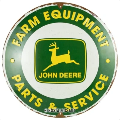 Afbeelding van Rond Metaal Bord 35cm John Deere Parts &amp; Service