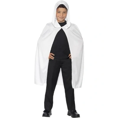 Afbeelding van Smiffy&#039;s 44201 lange cape met capuchon, wit, één maat