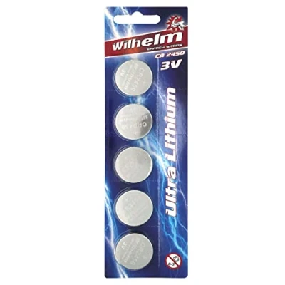Afbeelding van Wilhelm 5 stuks CR2450 lithiumknoopcellen 3 V 600 mAh Ø 24,5 x mm DL 2450