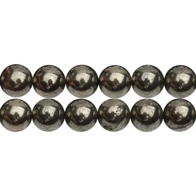 Afbeelding van SKYBEADS Pyriet kralen, genezing, natuursteen, 8 mm, voor armbanden, 38 cm draad, ca. 46 stuks