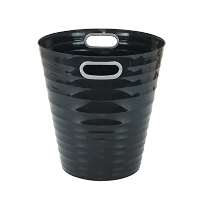 Afbeelding van Waytex 931073 Bureauafvalemmer, zwart, prullenbak van kunststof, modern design, voor kantoor, slaapkamer, badkamer, inhoud 12,5 l, kleur: zwart