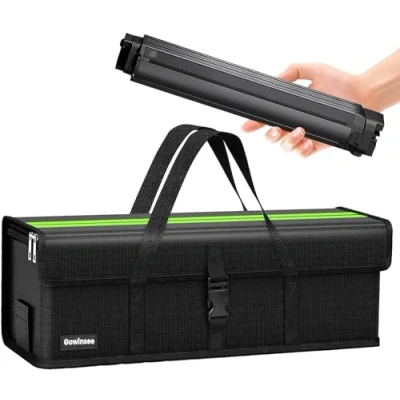 Afbeelding van E bike batterijhoes, 6 lagen, brandbescherming, vuurvast tot 1400 C, waterdicht, explosiebestendig, Lipo veiligheidszak voor opslag, transport, opladen, beschermhoes