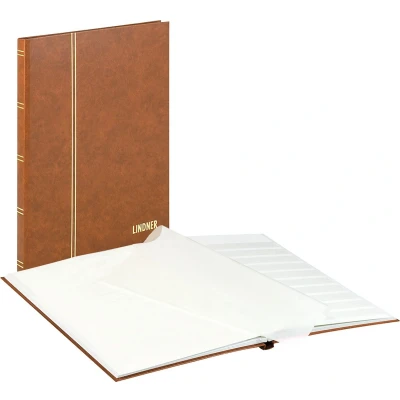Afbeelding van Lindner Standaard, Insteekalbum A4 16 bladzijden (witte) 10 stroken Lichtbruin afm: 230x305x20 per st.