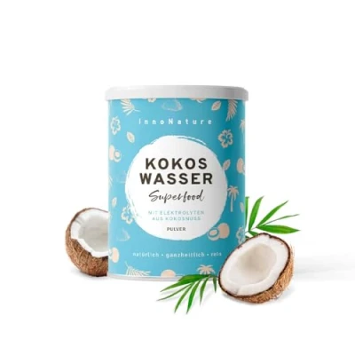 Afbeelding van InnoNature poudre d&#039;eau de coco I SF avec électrolytes 225 g, en 100 % Végétalien sans additifs